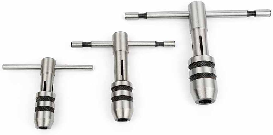 BIG HORN 19281 - T-Handle Tap Wrench Solid Jaw (3 Piece)