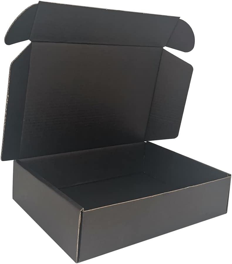 Packaging Boxs 100 Pack 9x6x2'' Small Shipping Boxes, Corrugated Cardboard Mailers for Business, Black