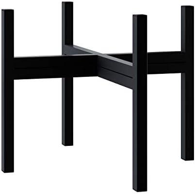 FaithLand Mid Century Plant Stand Indoor Outdoor(Plant Pot Not Included), Holds Planters with a Maximum Width of 14 Inch, Metal Planter Stand, Potted Plant Holder, Black - Width Not Adjustable