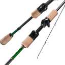 HANDING M1 BFS Rod Ultralight Fishing Rod 2-Piece Spinning & Baitcaster Rod with Seaguide RA Guides AA Cork Handle 30T Carbon Fiber for Trout Crappie Bluegill Yellow Perch Smallmouth Sunfish