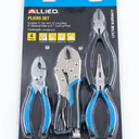 Allied 4pc Pliers 6” Slip Joint, 6”Long Nose, 6”Diagonal, 7” Locking Non-Slip, Blue