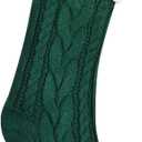 Mr. Pen- Christmas Stockings with Initials, 18", Letter J, Green and Cream, Cable Knit Stockings for Christmas, Cable Knit Christmas Stocking for Christmas, Large Knit Stockings Christmas