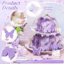 Dunzy 50 Set Butterfly Theme Baby Shower Favors for Guests Butterfly Soap Favors with Thanks You Cards Gender Reveal Baptism Party Decorations Wedding Souvenirs (Purple,Light Purple)