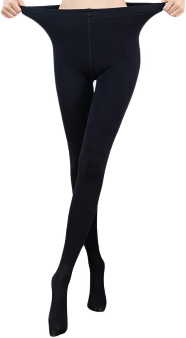 Pnadty Women's High Waisted Velvet Warm Elastic Tights Winter Fleece Lined Thick Leggings Pants (Black, S)