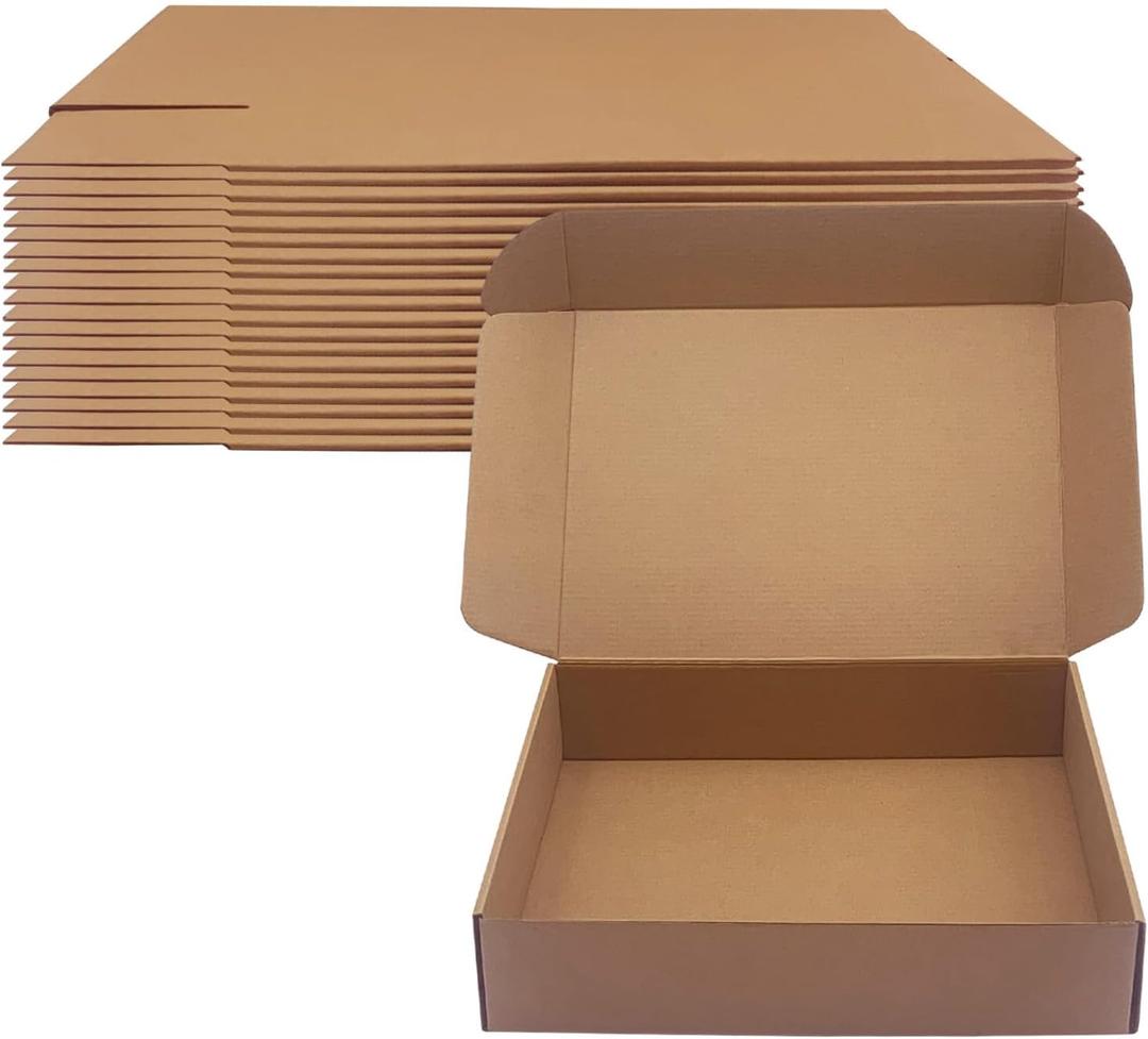 14x10x3 Inch Shipping Boxes Pack of 20, Brown Corrugated Cardboard Box Mailer Boxes for Packaging Small Business Shipping Recyclable Moving Storage Mailing Boxes Bulk Book Literature Gift Giving