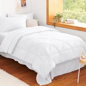 CozyLux Twin XL Comforter Set 68"x88" White - 5 Piece Bed in a Bag