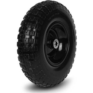 Taifa 1 PC 13 Inch Rubber Solid Flat Free Replacement Tires and Wheels 4.00-6 with 5/8'' Axle Bore Hole, Air Less Wheel for Wheelbarrow/Wagon/Hand Truck/Trolley/Garden Scooter etc.