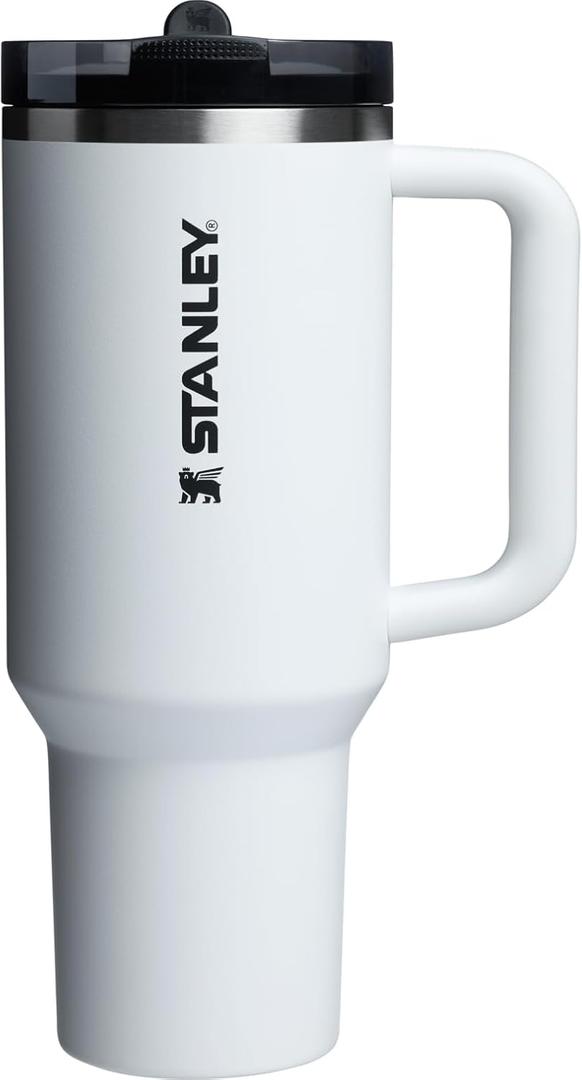 STANLEY Quencher ProTour Flip Straw Tumbler with Leakproof Lid 40 oz | Built-In Straw & Handle | Cupholder Compatible for Travel | Insulated Stainless Steel Cup | BPA-Free | Chalk