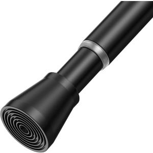 AIZESI Black Spring Tension Curtain Rods 28 to 48 Inch, Adjustable Curtain Rods No Drilling, Expandable Spring Curtains Rod, Non-slip Shower Curtain Rod for Bathroom Closet Doorway (7/8" Diameter)