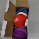 Bedgeta 9Pcs Mason Jar Lids, Regular Mouth Plastic Mason Lids, Leak Proof Canning Lid with Silicone Ring for Ball, Kerr and More, Reusable Can Tops, Colored Caps Covers for Jars