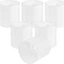 Chandelier Lamp Shades, Small Lamp Shades Clip-on Bulbs Only for Candelabra Bulbs, White Chandelier Shades 6 Pcs, Mini Lampshades for Chandeliers 5.1" X 5.1" X 5.3, Home Decor Fabric Linen Lampshade