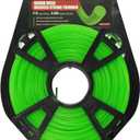 QPQ 21-380B-0.080 in. Round String Trimmer Line, Green,416 ft. Bulk Donut, Professional Weed Wacker Line ReplacementCompatible for DW Stihl Ryobi Greenworks