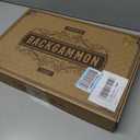 AMEROUS Backgammon Set, 18 Inches Classic Board Game withLeather Case, Folding Board, Gift Package, Portable Travel Strategy Backgammon Game Set for Adults, Kids (Large, Brown)
