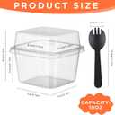 Tanlade 100 Pack 8oz Clear Dessert Cups with Lids and Sporks Square Plastic Cups Disposable Parfait for Banana Pudding Appetizer Mousse Fruit Cupcakes Yogurt Oatmeal Serving