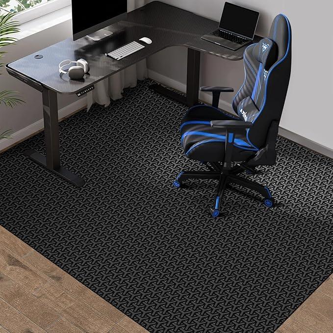 Office Chair Mat for Hard Floor, 55"x56" Large Computer Chair Mat, Unique Y-Shaped Pattern Floor Protector Rug for Rolling Chairs, Anti-Slip PVC Desk Floor Mat for Work, Home, Gaming