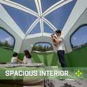 Happy Travel Tent 6 Person Tents for Camping, Waterproof Easy Setup Camping Tent with Rainfly, Portable Large Family Cabin Tent with 5 Large Mesh Windows and Carry Bag for Outdoor Camping & Hiking, Green 118"L x 106.3"W x 79"H