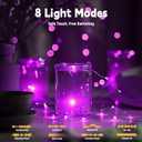 6 Pack Fairy Lights Battery Operated with Remote, 8 Modes & 4 Timers, 7ft 20 LED Mini String Twinkle Lights, Purple Waterproof Firefly Lights for Mason Jars Wedding Party Table Decor(Purple)