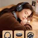 bmani Hybrid Active Noise Cancelling Headphones,120H Playtime Wireless Headphones Bluetooth 6.0 with Power Display, 6-Mic ENC Calls, 360 Spatial Audio Over Ear Headphones Headset for Travel Game
