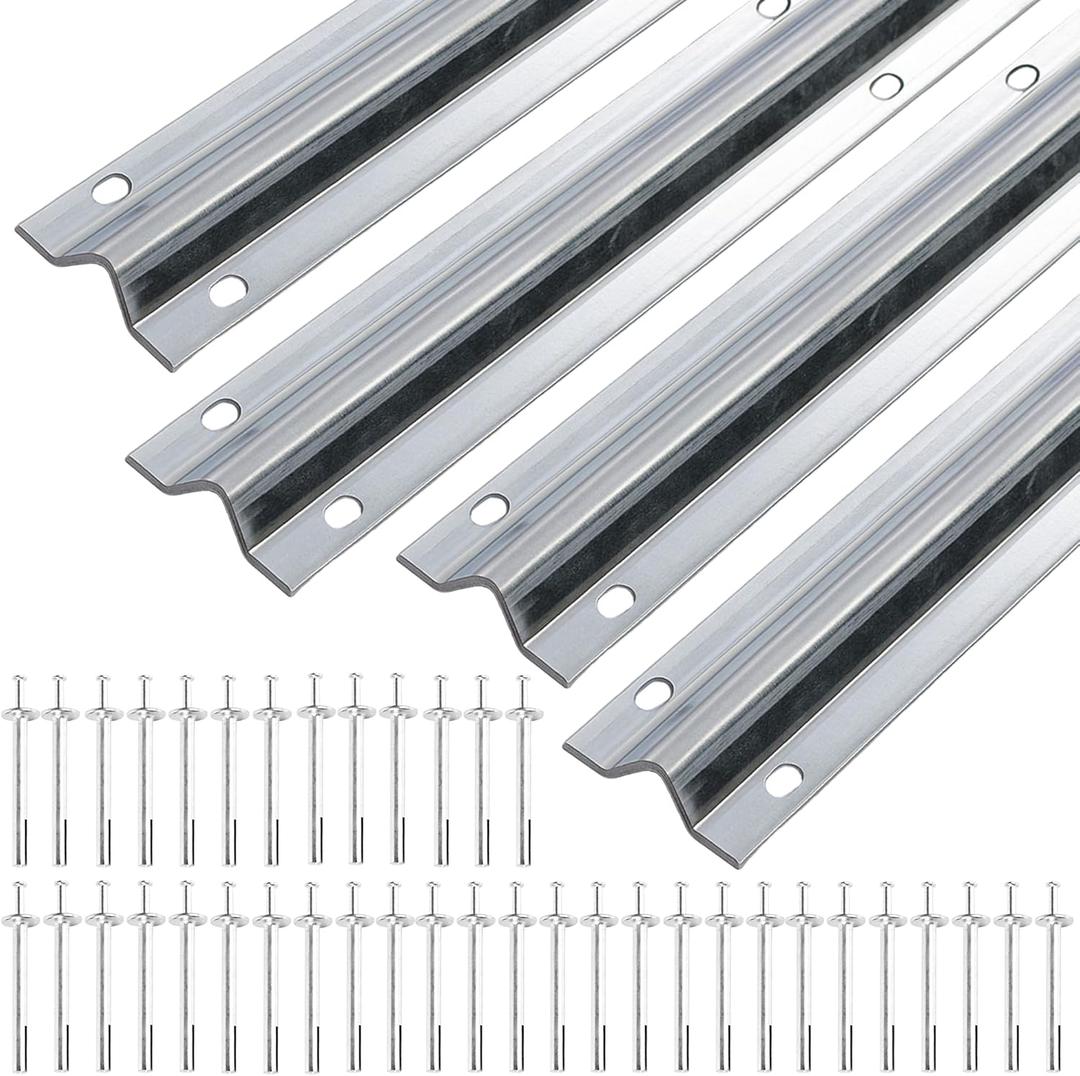 24 Ft V-Track Galvanized Inverted V Track for 1'' OD V-Groove Sliding Gate Rollers Driveway Gate with Hammer Drive in Anchors, Heavy Duty Sliding Driveway Gate Track