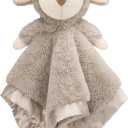 Lamb Baby Security Blanket for Boys Girls, Lovey Fluffy Snuggle Toy Great Shower Gift for Baby Newborn Plush Stuffed Animal, Brown 13.5 Inch