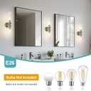 2 Light Bathroom Vanity Light Brushed Nickel, Bathroom Light Fixtures Side Mirror, Vintage Wall Lamp for Bedroom, Modern Bedroom Vanity Lighting Fixtures with Glass Shade