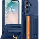 Oterkin for Samsung Galaxy S26 Plus Wallet Case [4-5 Card Holder] [Kickstand] [RFID Blocking] [Full Camera Protection] [Military Grade Protection] Shockproof Rugged Phone Case for S26 Plus, Blue