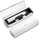 Aluminum Electric Toothbrush Travel Case, 2 in 1 Travel Toothbrush Holder for Oral B/Oral-B Pro 1000 1500 5000 7000 and Most Electric Toothbrush for Traveling, Removable Silicone Liner-Silver