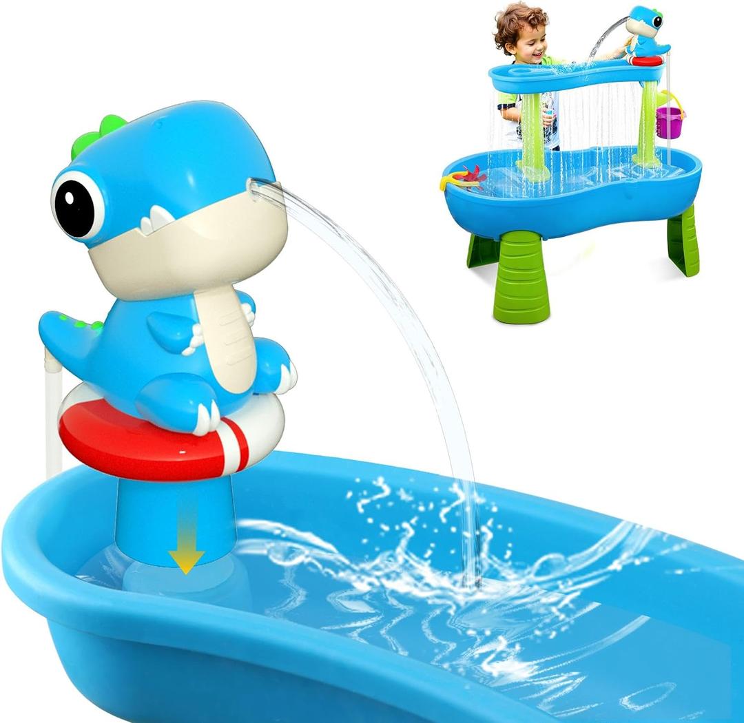 Battery Powered Dinosaur Water Table Pump Continuous Flow for Water Tables - Cordless, Rechargeable,No Damage Installation Outdoor Play Accessories for Kids (no Water Table Included)