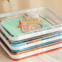 CoiiJoii Board Game Storage,Extra Large Clear Hard Shell Case with Zipper, 3 Packs Board Game Organizer and Storage for Games Puzzle Magazine A4 Paper Craft Hobby Art Supplies