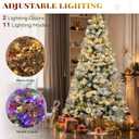 YITAHOME 6ft Prelit Snow Flocked Artificial Christmas Tree with Remote