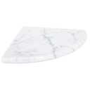 9 Inch Carrara White Marble Corner Shower Shelf, Polished Wall Mounted Stone Corner Shelf for Bathroom