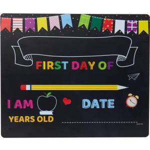 Personalized 10"*12" School Chalkboard First Day Last Day of School Sign, Double Sided Back to School Sign for Kids Girls Boys, Kindergarten Photo Props