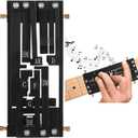 Guitar Chord Presser, Pocket Guitar Chord Practice Tool, Chord Helper for Beginners, Portable Chord Trainer for Acoustic Guitar, Easy Operation, Black ABS Body