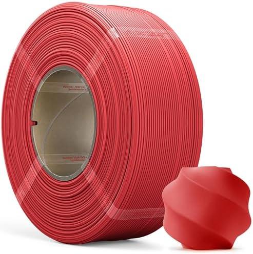 MarsWork PLA Matte Refill Filament 1kg (2.2lbs) for Reusable Spools, 1.75mm Spool-Less 3D Printing Filament, Compatible with Bambu Lab 3D Printers - Red