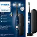 Philips Sonicare ProtectiveClean 6100 Rechargeable Electric Toothbrush, with Pressure Sensor, 3 Cleaning Modes, SmarTimer and QuadPacer, 14-Day Battery Life, Travel Case, Navy Blue, Model HX6871/49