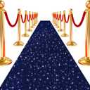 Glitter Aisle Runner for Wedding Ceremony Navy Blue Aisle Runner 4ftx20ft Event Carpet Aisle Runners Sequin Aisles Runner Shimmer Carpet Runners for Party Baby Shower Bridal Reception Decor
