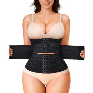 LODAY Segmented Waist Trainer for Women Corset Shapewear Waist Cincher Tummy Control Faja Body Shaper
(Black, Large)