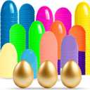 2 x Plastic Easter Eggs Empty Fillable2.36" (36-PCS with 3 Golden Eggs) Easter Decoration12 Colors Bright Pastel Bulk Large Easter DecorPerfect for Egg Hunt/Surprise Egg/Classroom Prize Supplies