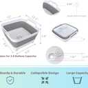 Gimwa Collapsible Wash Basin with Drain Plug - 2.4 Gallon Foldable Kitchen Sink for Baby Bottles, RV Camping, Space-Saving Dish Tub (Gray)