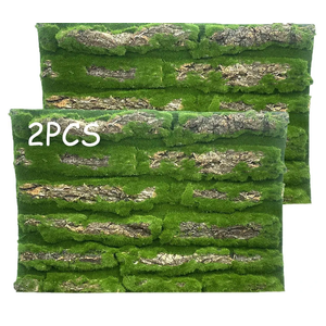 kathson Reptile Cork Terrarium Background Decor,Habitat Fitting Bark Backdrop Wall Artificial Moss 3D Aquarium Panel for Lizard Gecko Tortoise Spider Bearded Dragon Chameleon Snake Amphibian