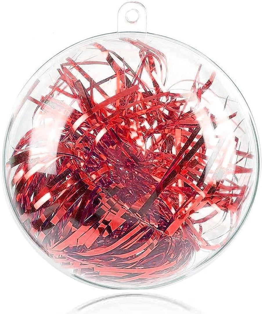 20 Pack Clear Plastic Fillable Ornaments Balls for Crafts, 3.15''/80mm Christmas Ornaments DIY for Holiday, Wedding, Gifts, Home Decor