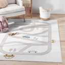 Well Woven Kids Playful Roads 3' x 5' Playmat Nursery Kids Room Machine Washable Rug