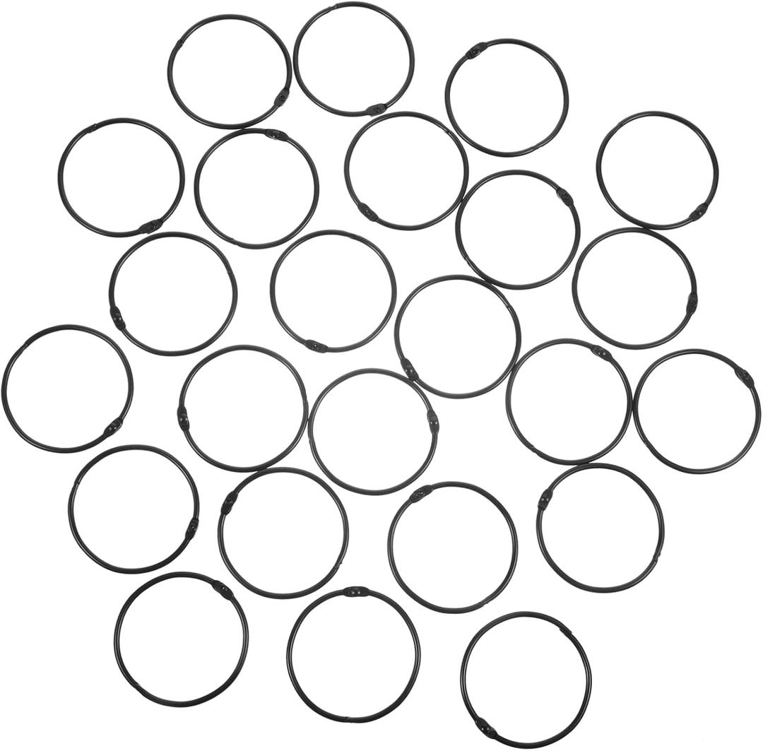 24pcs Metal Shower Curtain Hooks Rings Waterproof Curtain Hooks for Bathroom Sturdy Chrome Finish Easy Glide Mechanism Multi-Functional Ring Hangers (Black)