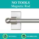 Turquoize 2 Pack Magnetic Curtain Rods for Metal Doors with Adjustable Length,Extends from 16 inch to 28 inch Magnetic Cafe Curtain Rod, Easy Installation for Any Steel Spaces, Nickel, 2 Pack