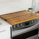 BLUEWEST Noodle Board Stove Cover with Handles, 3 in 1 Wood Stove Top Covers Board for Gas Burners and Electric Stove, Wooden RV Stovetop Cover, Tray for Kitchen Counter Space (Warm Acacia)