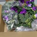 2PCS Artificial Petunia Flowers for Outdoors, Fake Flowers for Outdoor Planters UV Resistant Faux Silk Petunias for Garden Porch Yard Balcony Patio Realistic Home Kitchen Decor(Double Purple)