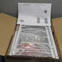 TOOLF 4-Tier Rolling Cart, Metal Utility Cart with 3 Hooks, Easy Assemble Mobile Storage Trolley On Wheels, Metal Shelving Units Kitchen Bathroom Laundry Room (White)