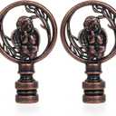 2Pack Cooper Angel Lamp Finials Cap Knob Tapped, 1/4-27 Screw Lamp Shade Decoration Accessories for Table Bedside Floor Light