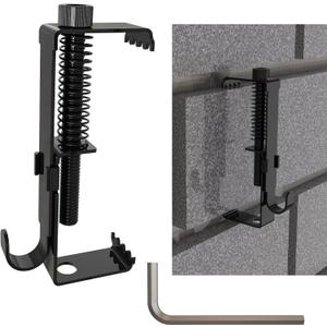 10 Pack Brick Hooks Clamps,Brick Wall Clips Brick Hangers, Stainless Steel Heavy Duty Brick Clips for Wall Hanging Adjustable No Drill Outdoor Indoor(10pcs), Black