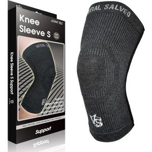 Vital Salveo Knee Compression Sleeve Swelling Recovery Knee Brace S-Support Pain Relief for Men and Women Unisex for Running Basketball Gym Workout Sports Dark Grey (1PC) S